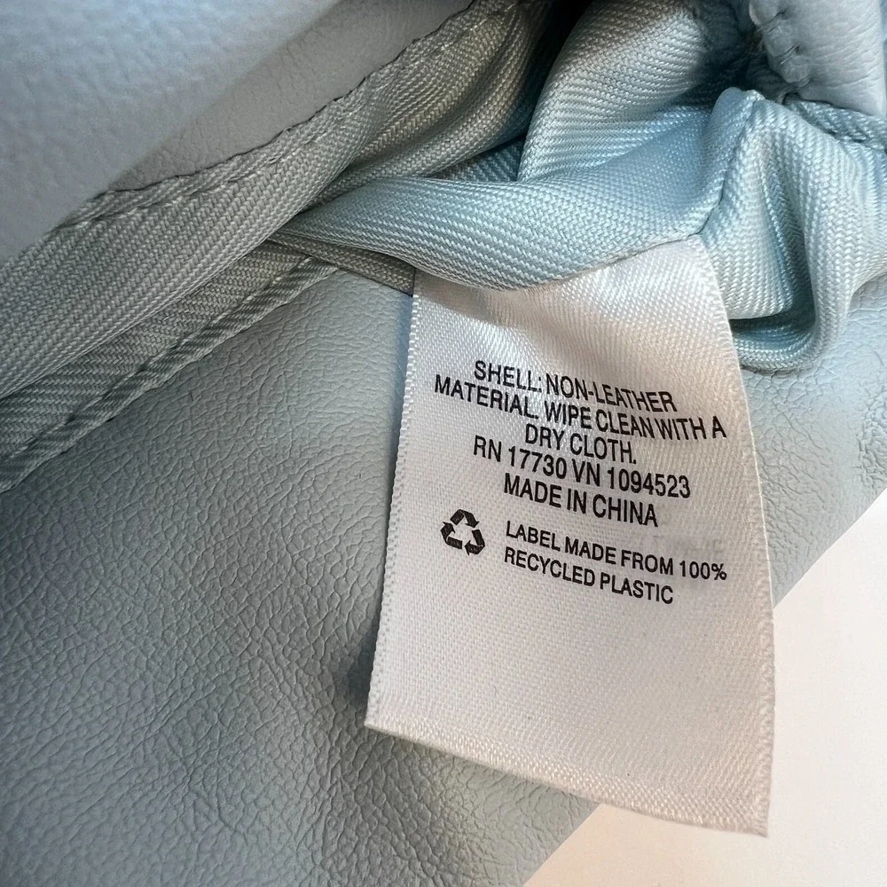 A New Day Light Blue Cinch Top Crossbody Purse‎ Faux Leather Good Condition